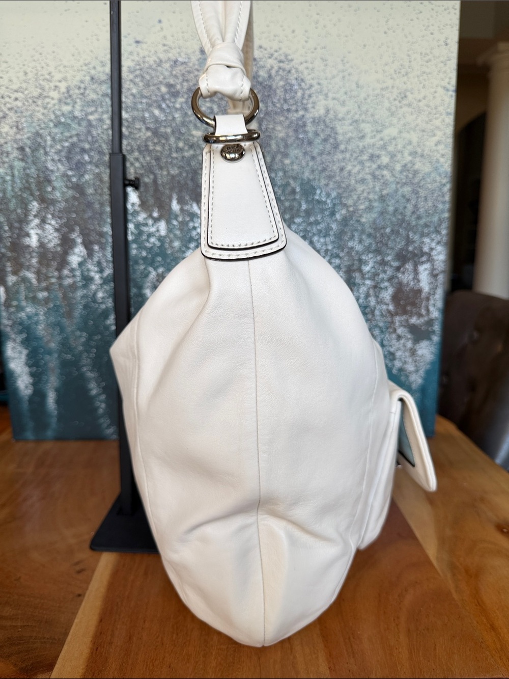Coach Old Money Y2K 2010 Kristin Slouchy Off White Leather Hobo Bag VGUC - Picture 10 of 16